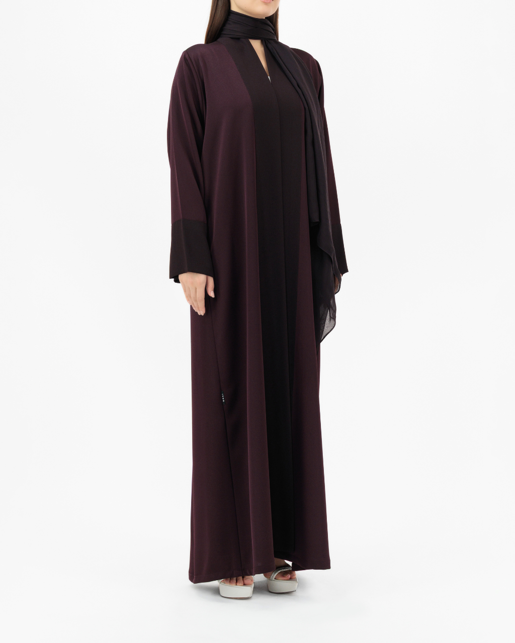 Model wears Essential Shiny | Purple