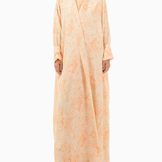 Model wears Abaya | Orange