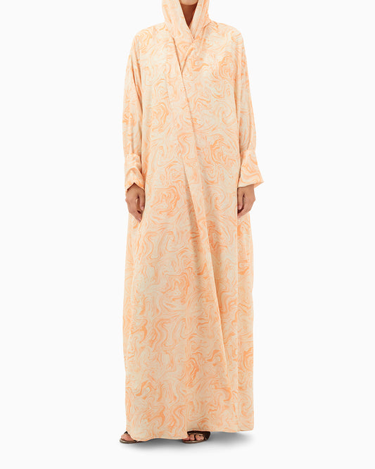 Model wears Abaya | Orange