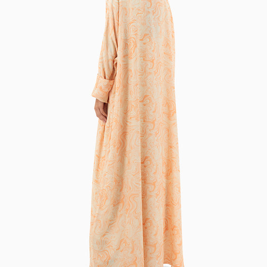Model wears Abaya | Orange