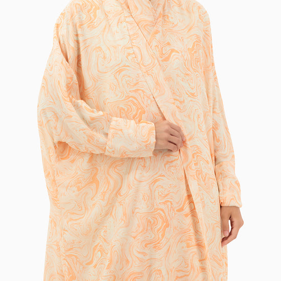 Model wears Abaya | Orange