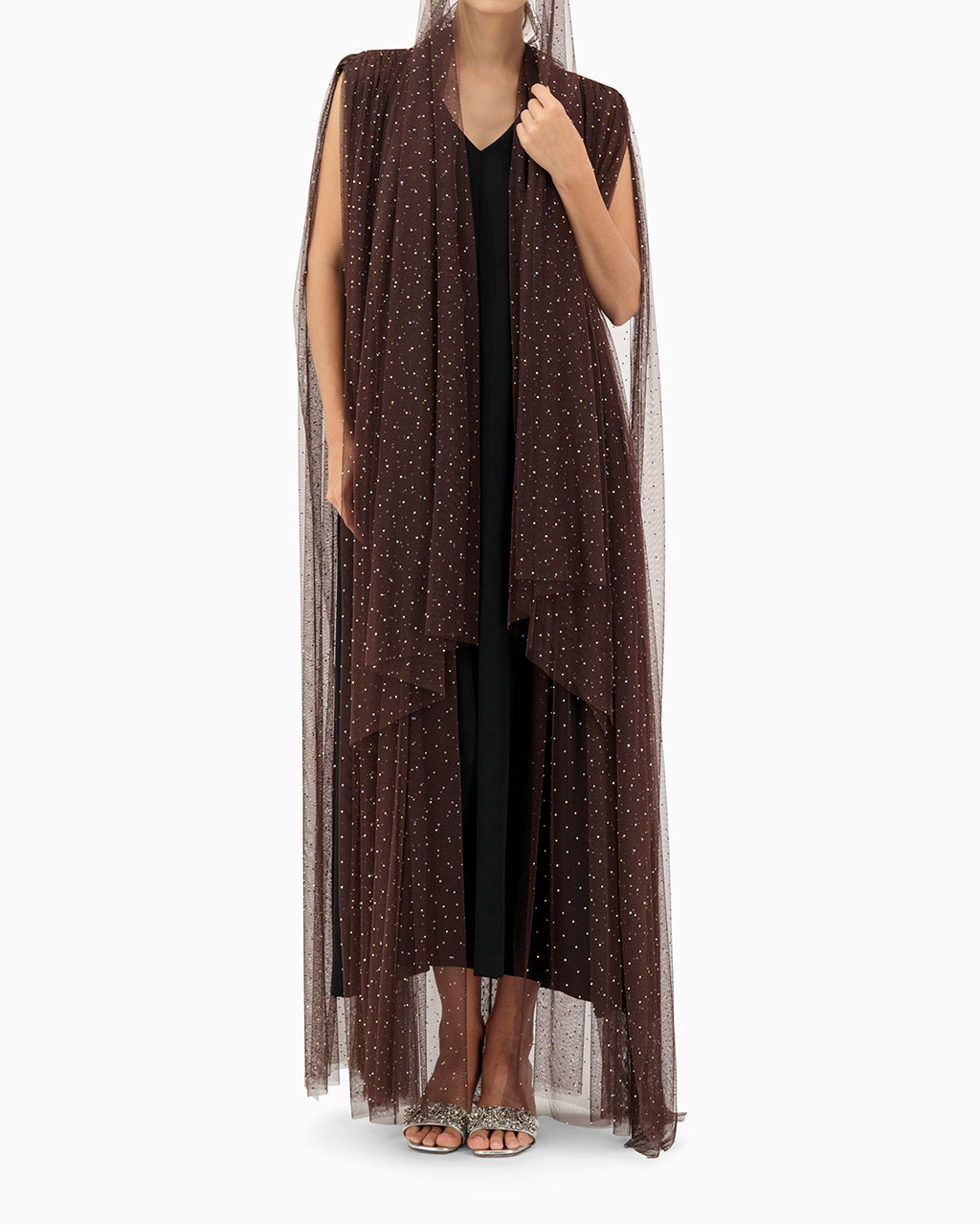 Model wears Wedding Abaya | Brown