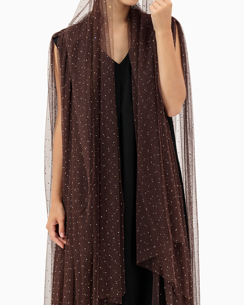 Model wears Wedding Abaya | Brown