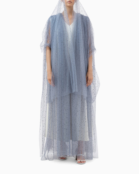 Abaya | Blue With Crystal