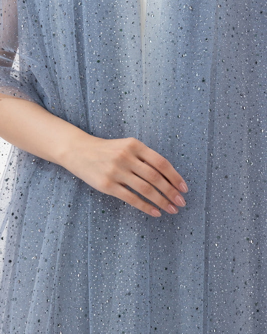 Abaya | Blue With Crystal