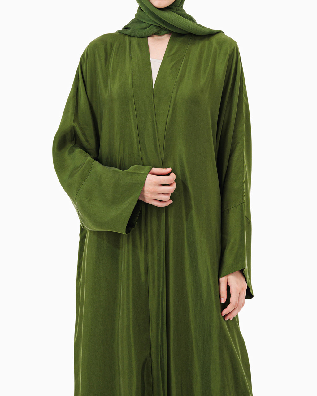 Model wears Green Abaya