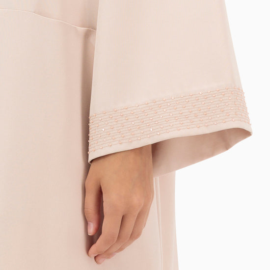 Model wears Co-ord Set | Nude Pink and Off White