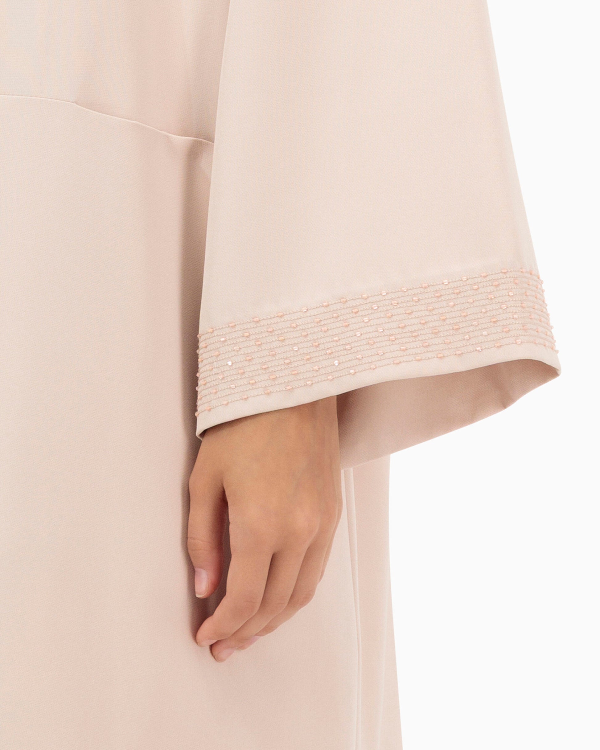 Model wears Co-ord Set | Nude Pink and Off White