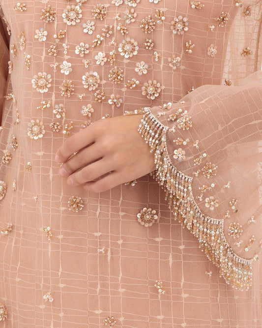 Model wears Dress | Nude Pink