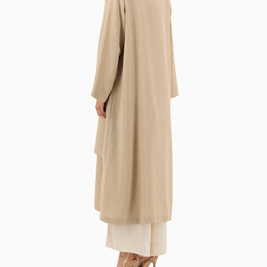 Model wears Co-ord Set | Beige and White