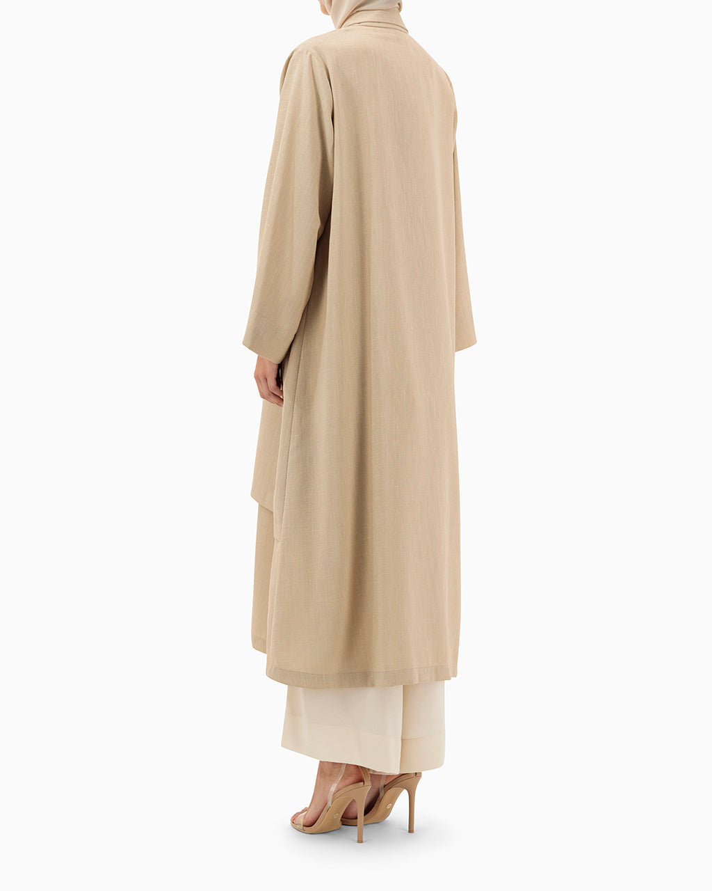 Model wears Co-ord Set | Beige and White