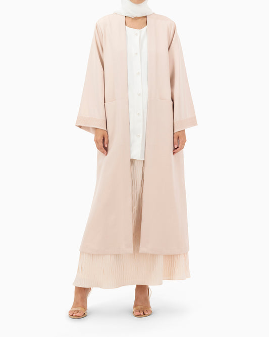 Model wears Co-ord Set | Nude Pink and Off White