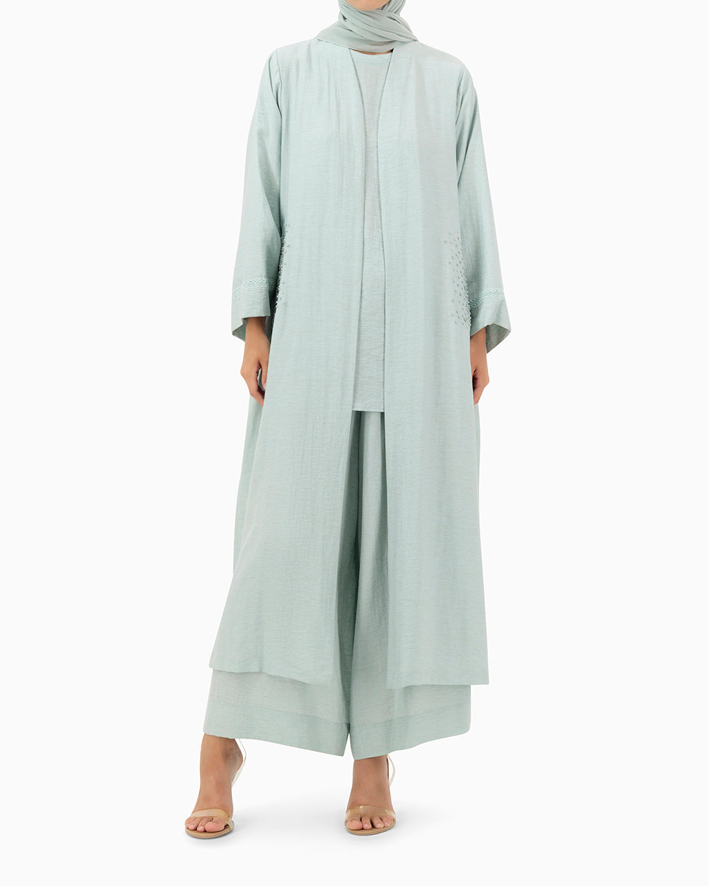 Model wears Co-ord Set | Mint Blue