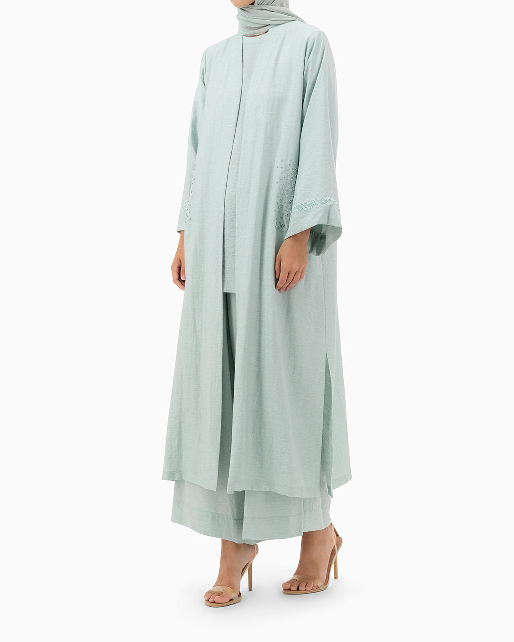 Model wears Co-ord Set | Mint Blue