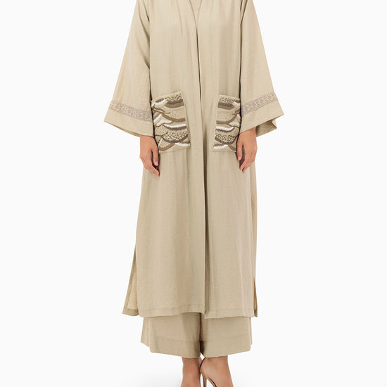 Model wears Co-ord Set | Soft Beige