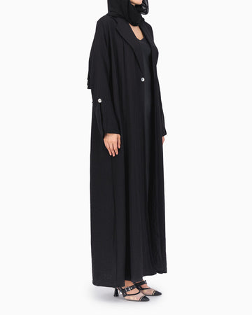 Black Buttons Style Abaya