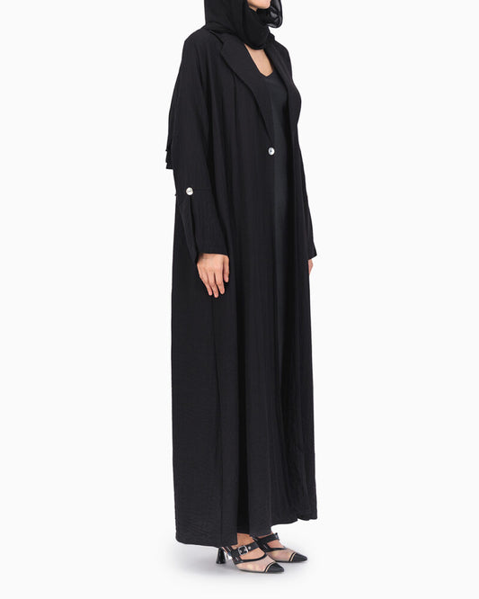 Black Buttons Style Abaya