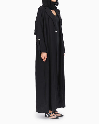 Black Buttons Style Abaya