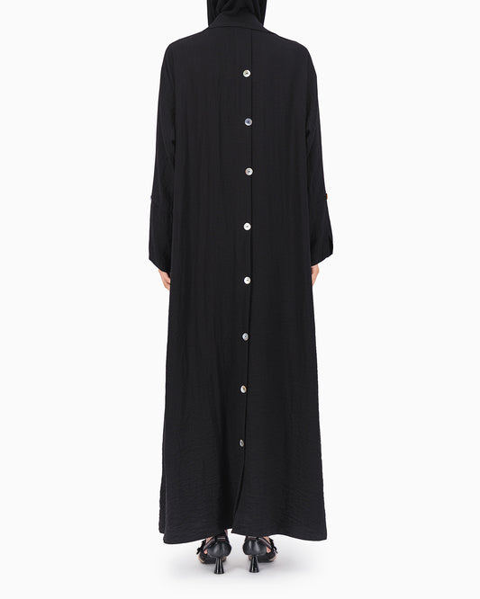 Black Buttons Style Abaya