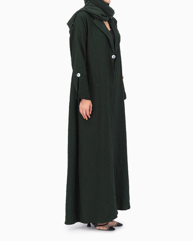 Green Buttons Style Abaya