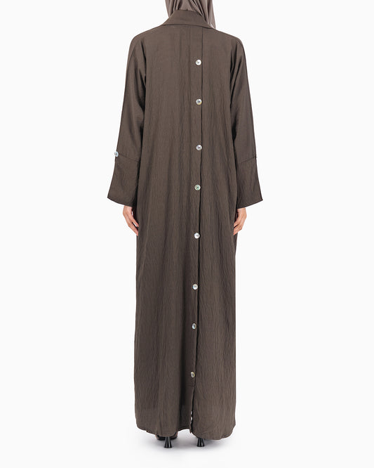 Brown Buttons Style Abaya