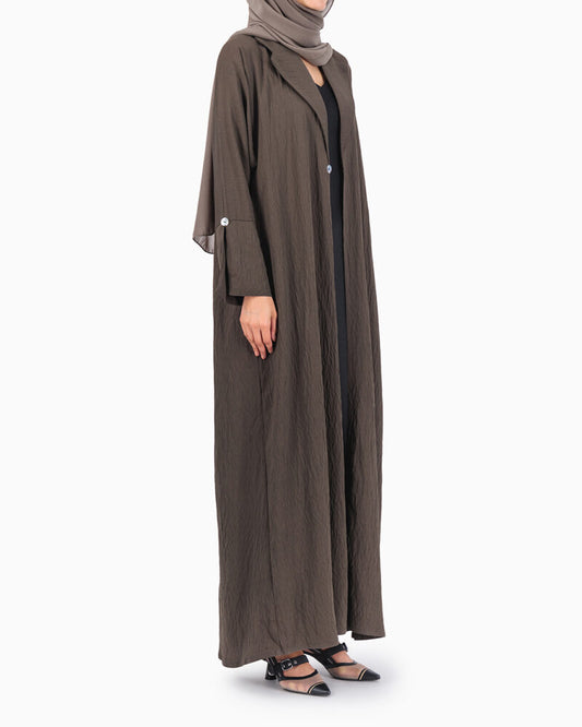 Brown Buttons Style Abaya