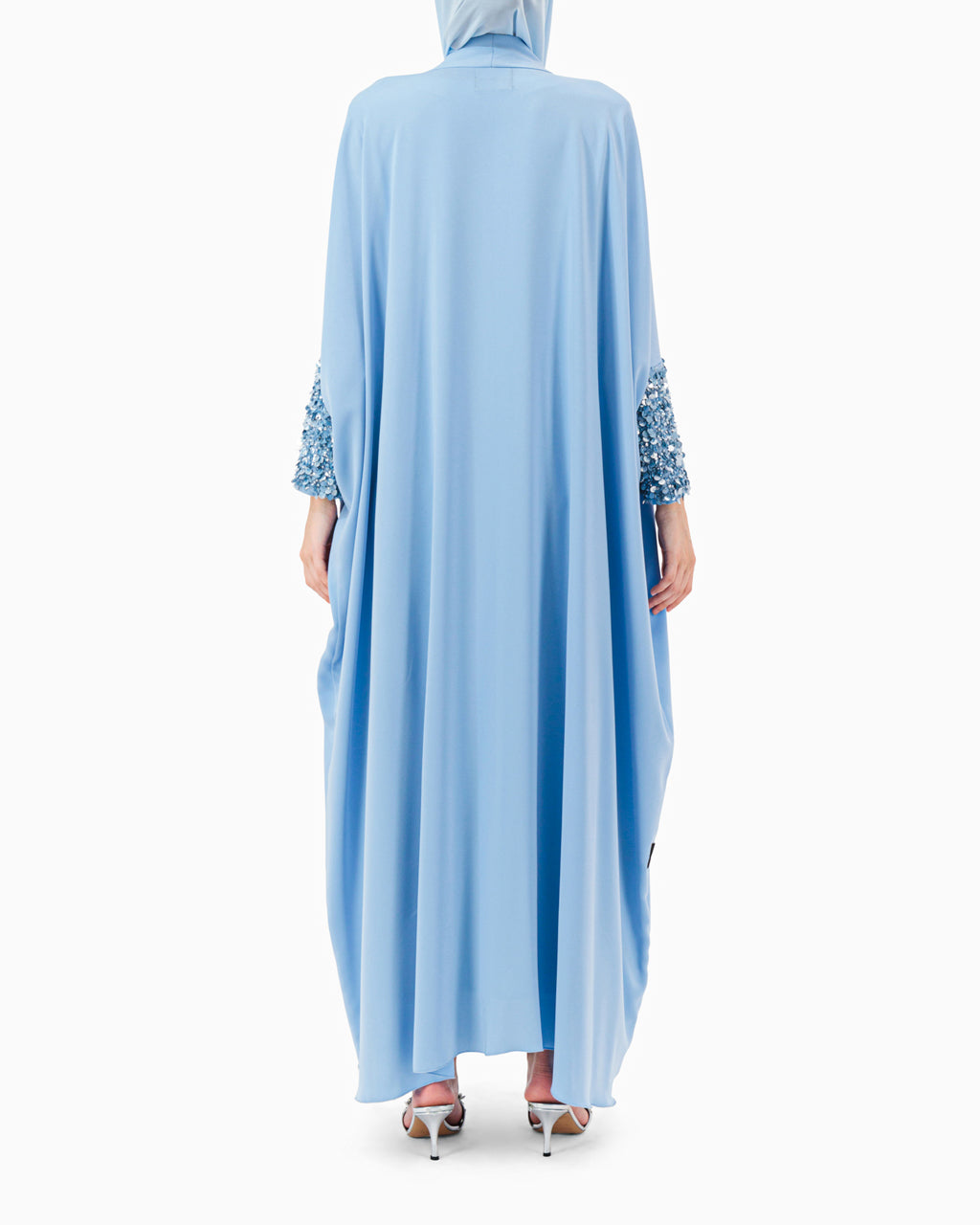 Model wears Sky Blue Abaya