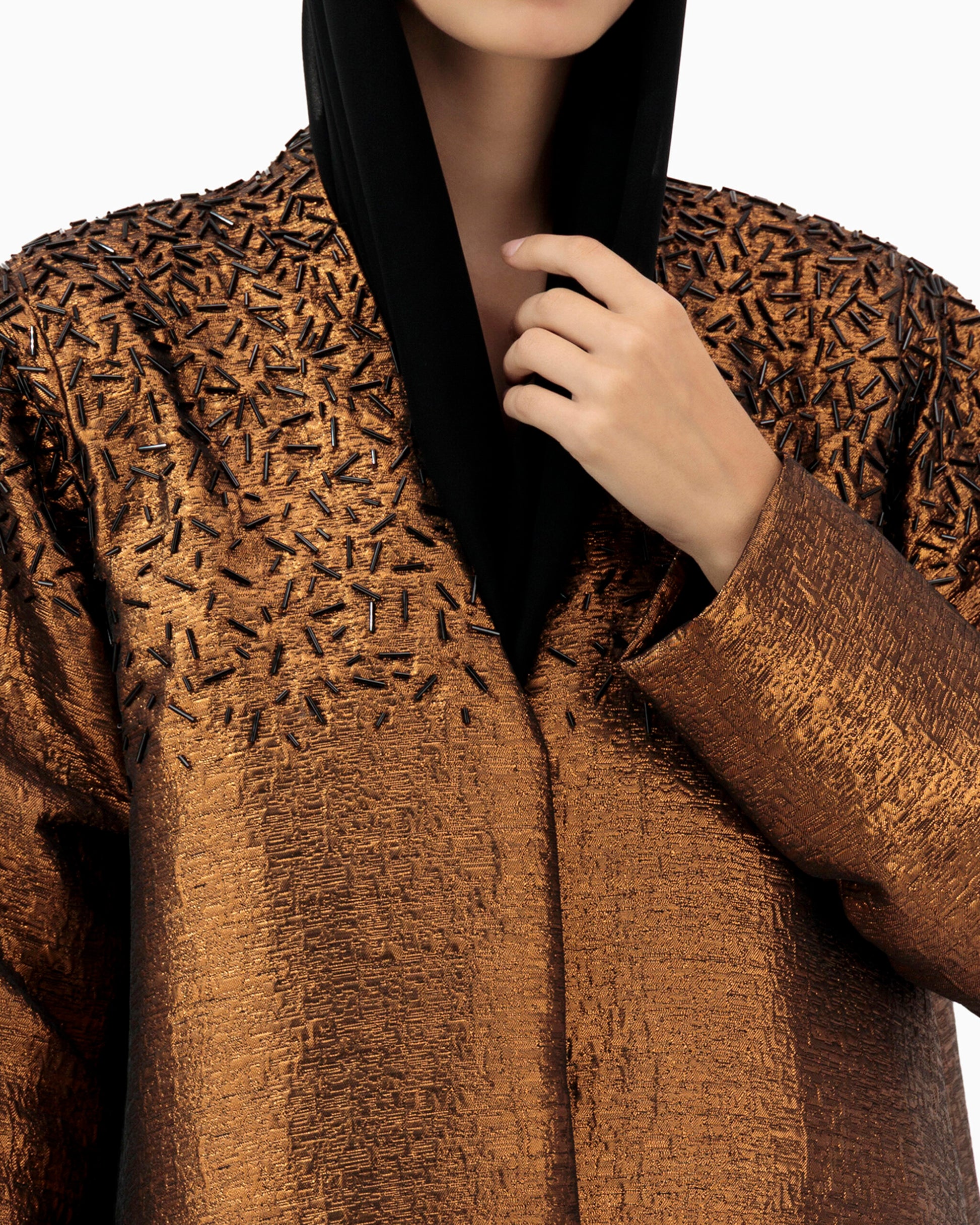 Model wears Abaya | Bronze