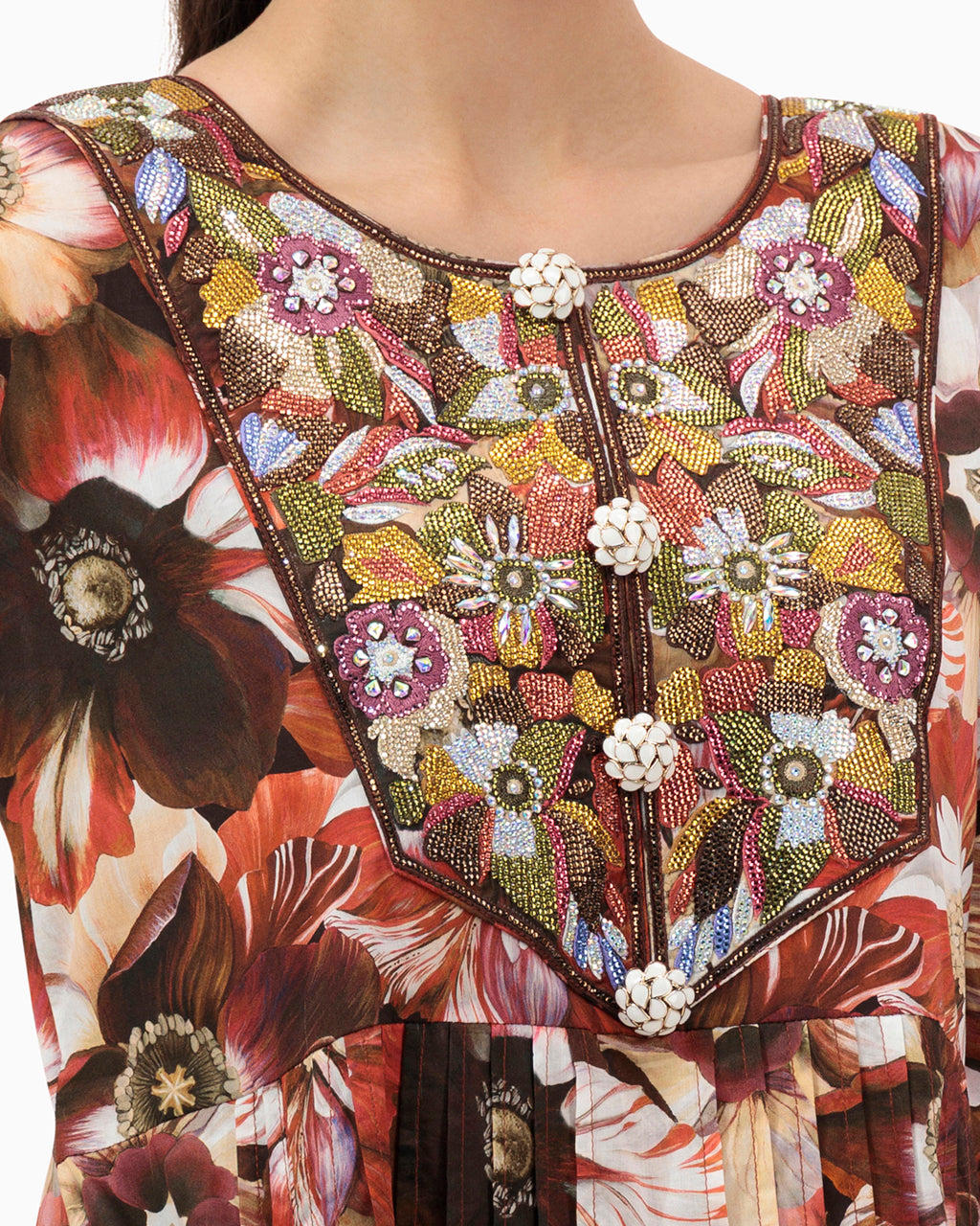 Model wears Brown Kaftan