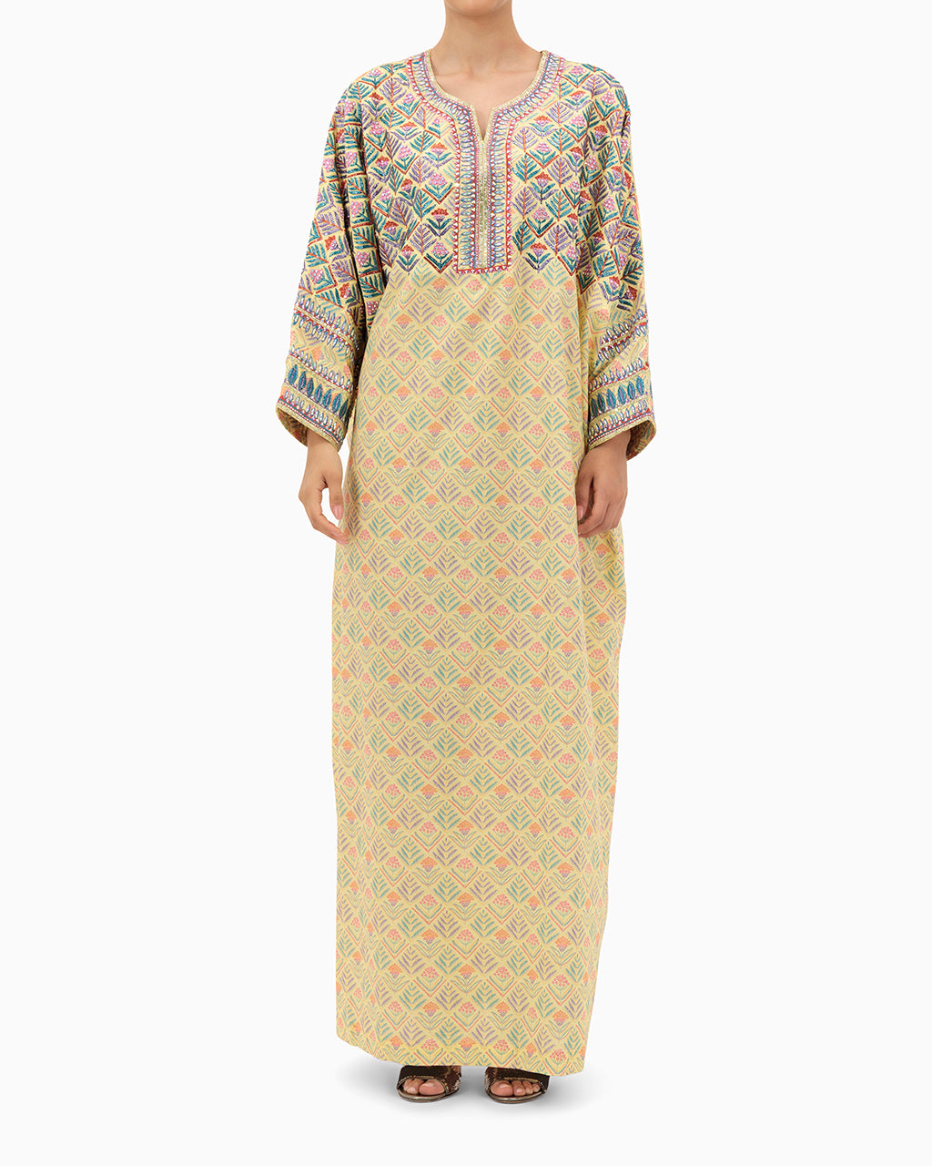 Model wears Amna Yellow