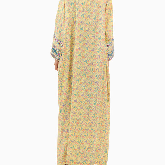 Model wears Amna Yellow