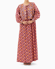 Kaftan | Maroon with Pink