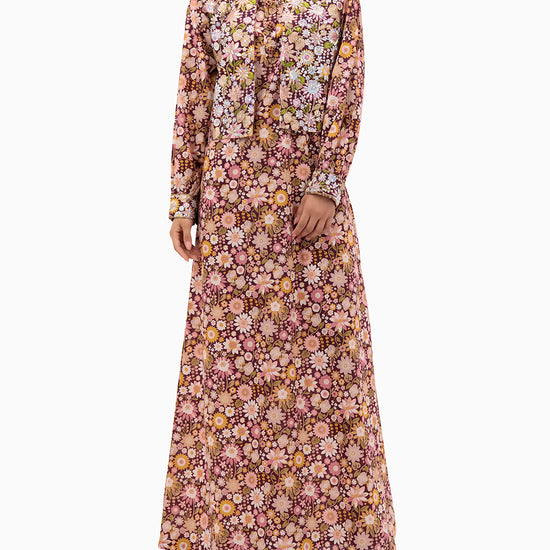 Model wears Purple Kaftan