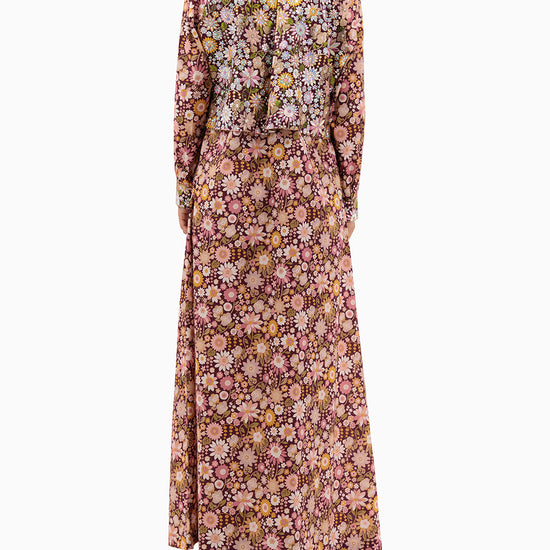 Model wears Purple Kaftan