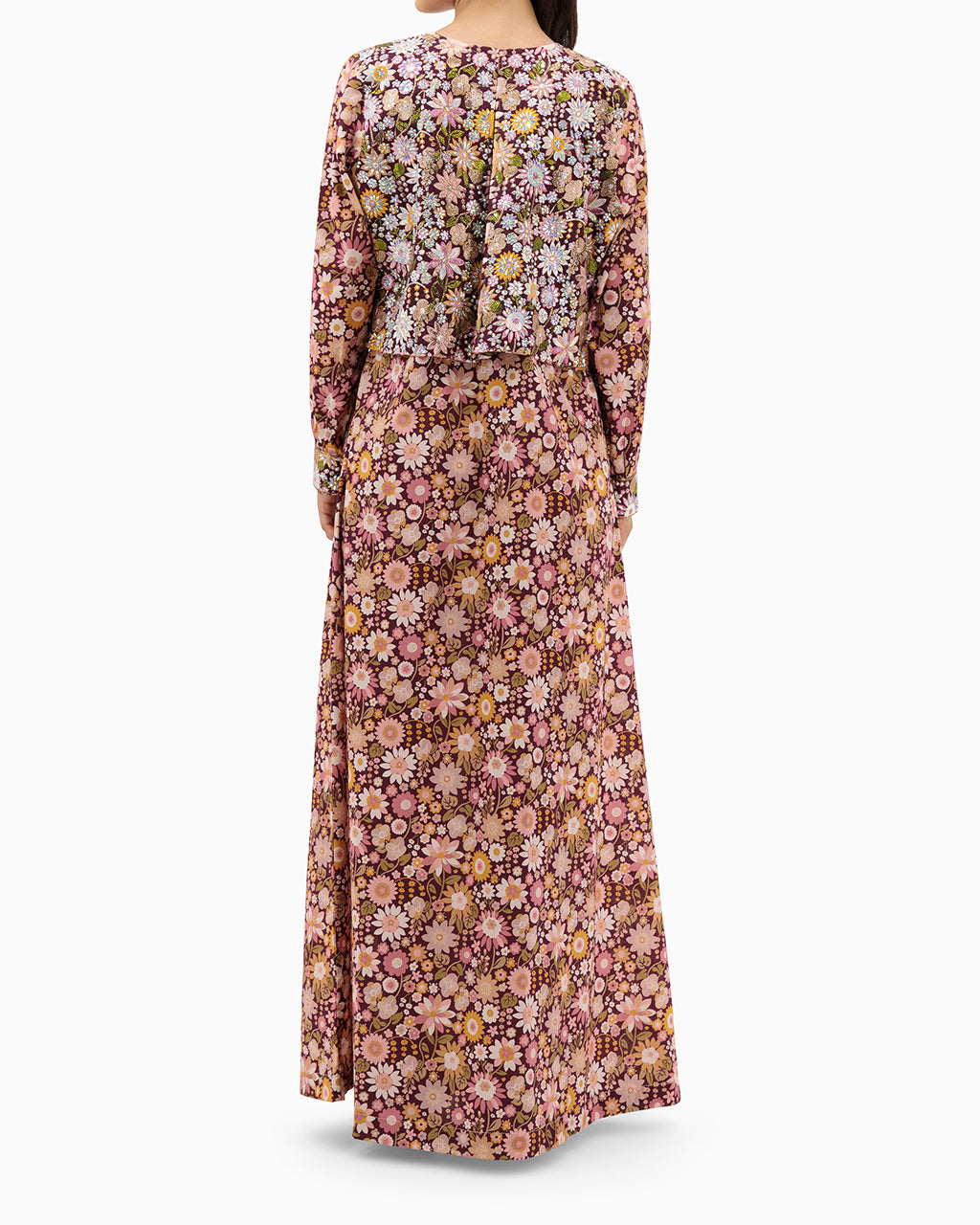 Model wears Purple Kaftan