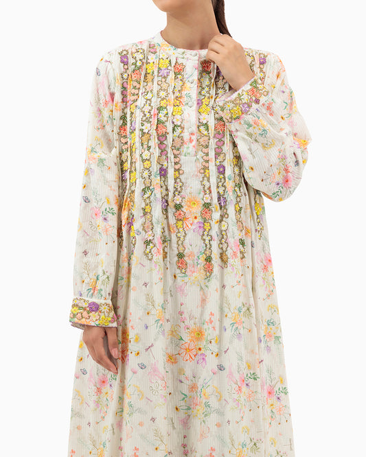 Kaftan | Floral Pleated