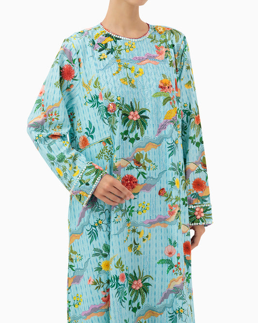 Kaftan | Turquoise with sequins