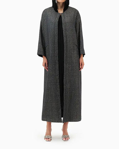 Black Chequered Abaya