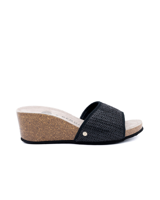 Daylis Black Raffia Sandal