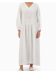 White V-neck Summer Dress