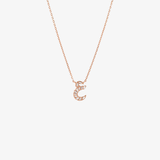OULA - 18K Gold & Baguette Diamond Letter Necklace