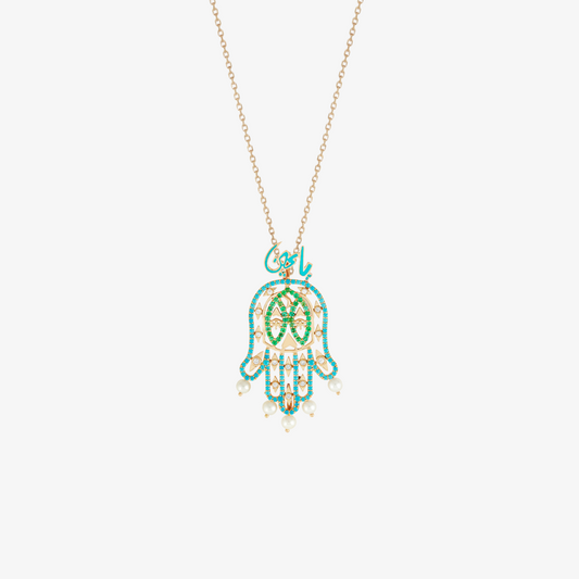 YA EIN - 18K Gold, Diamond & Precious Stone Pendant (ALKAFF)