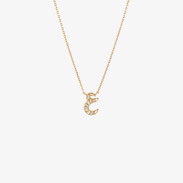OULA - 18K Gold & Baguette Diamond Letter Necklace