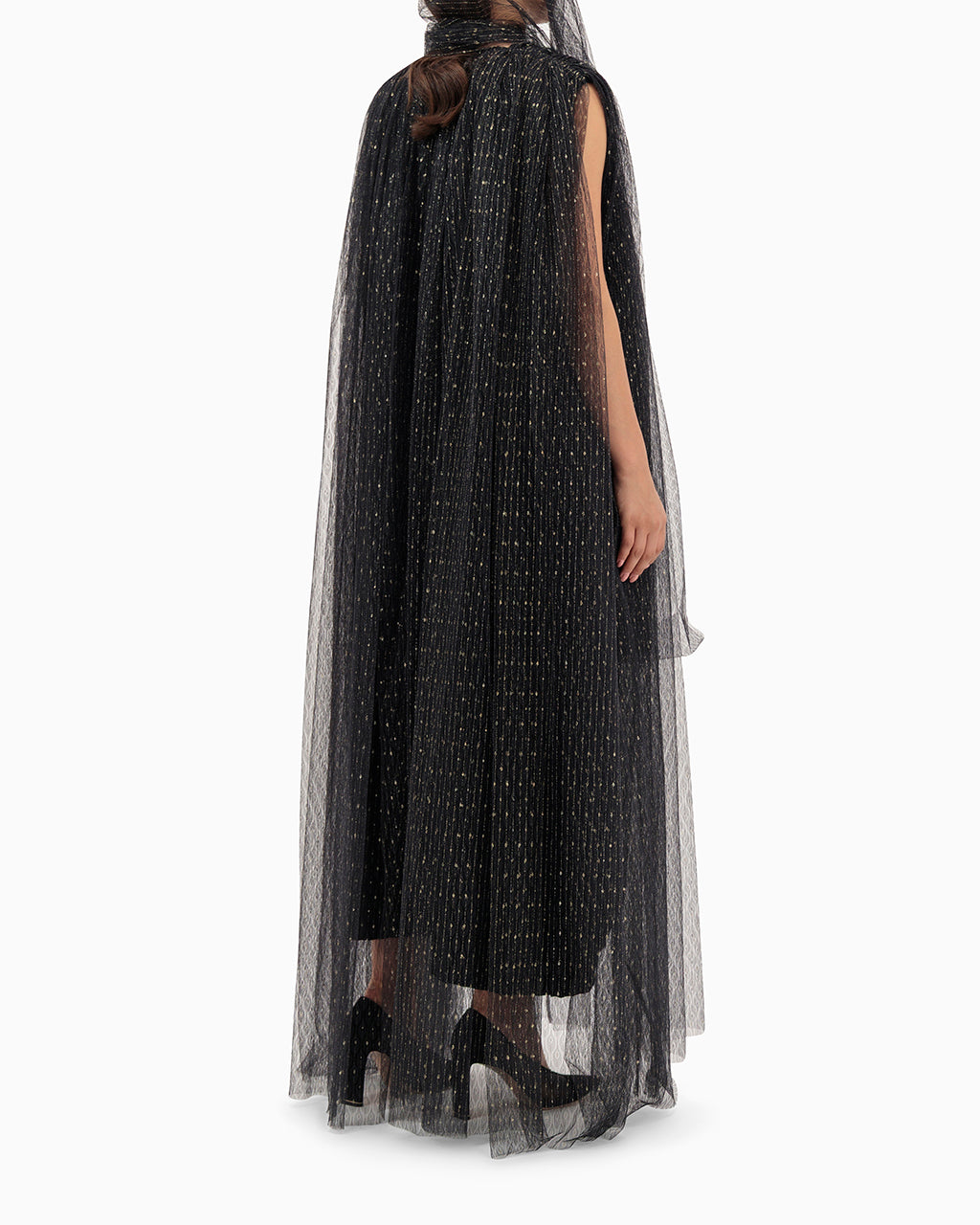 Model wears Black Wedding Abaya