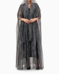 Silver Patterned Wedding Abaya