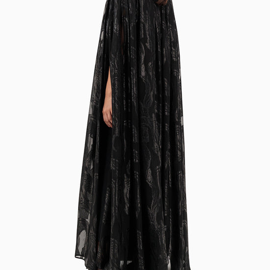 Model wears Black Patterned Wedding Abaya