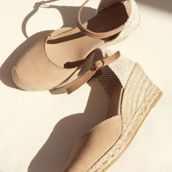 Model wears Carina Almond Espadrille