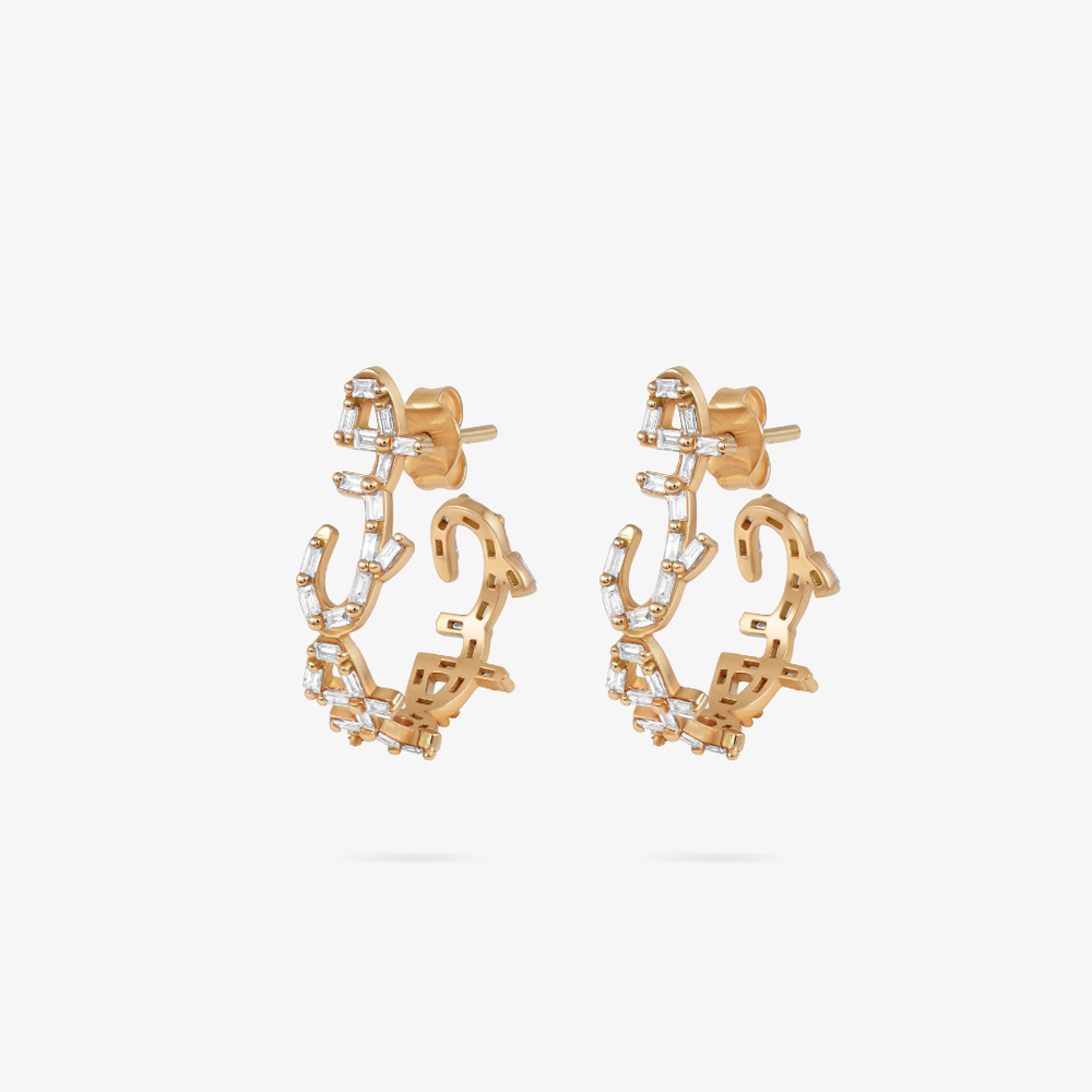 HOBB — 18K Gold “Love” Hoop Earrings