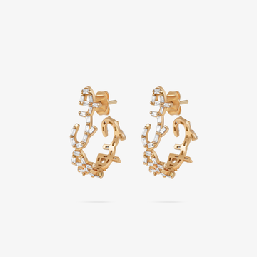 HOBB — 18K Gold “Love” Hoop Earrings
