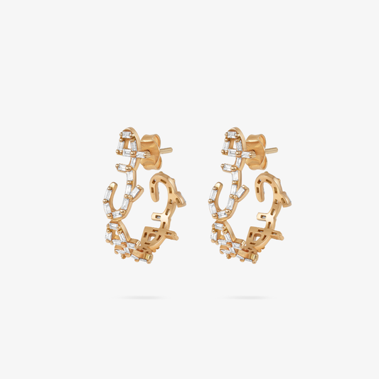 HOBB — 18K Gold “Love” Hoop Earrings